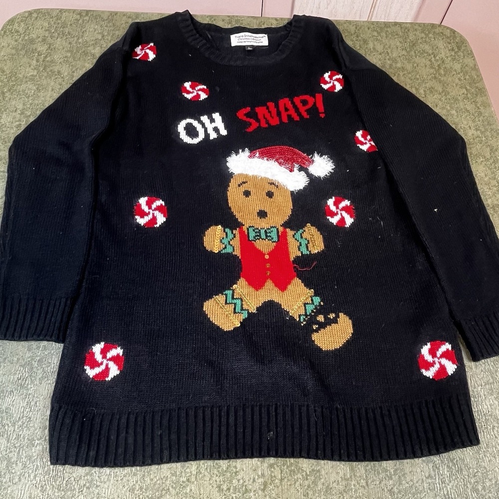 Black Gingerbread Holiday Sweater